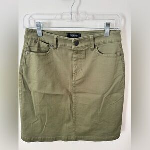 Talbots Khaki Green Denim Skirt